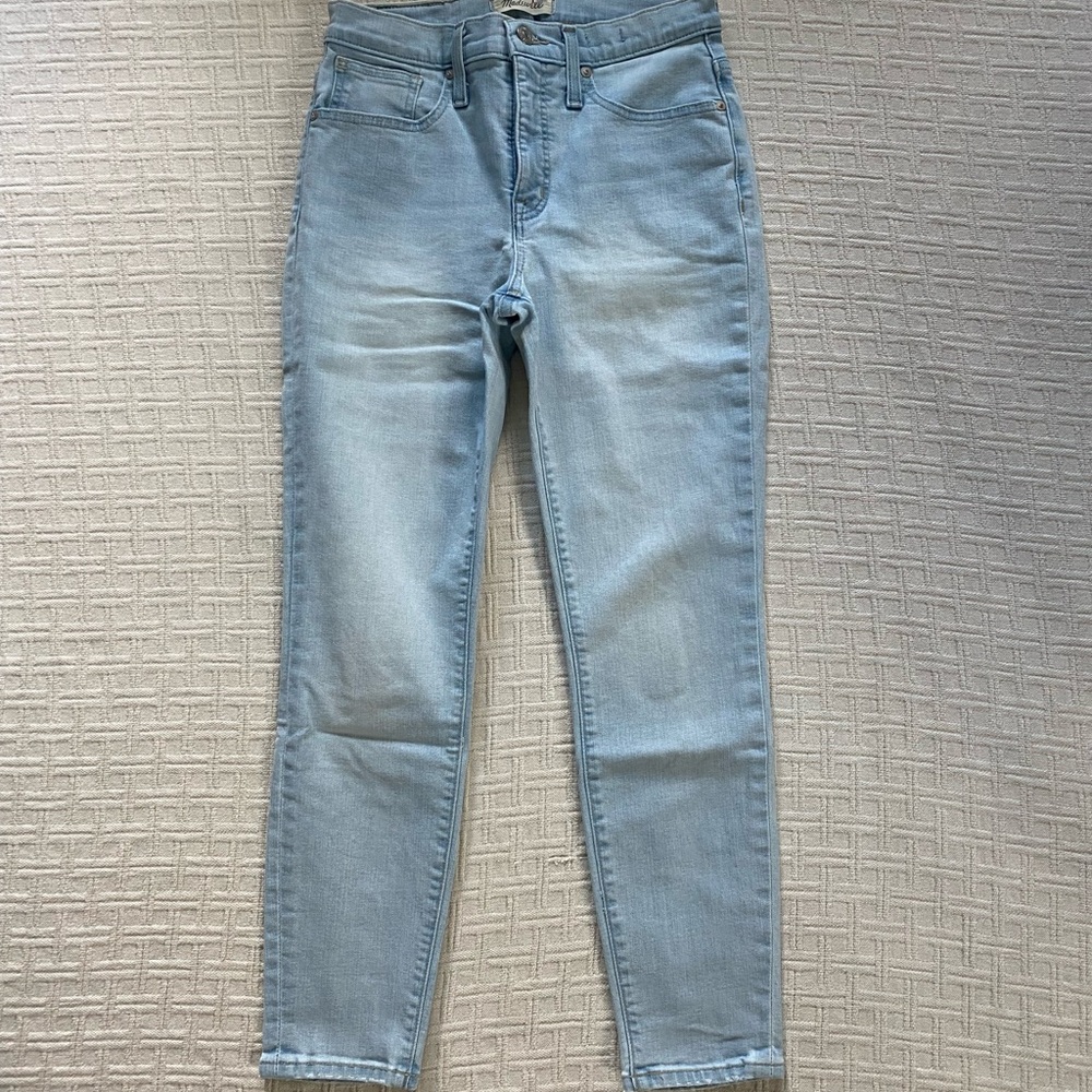 Madewell mid rise skinny crop light blue Simon denim jeans size 4